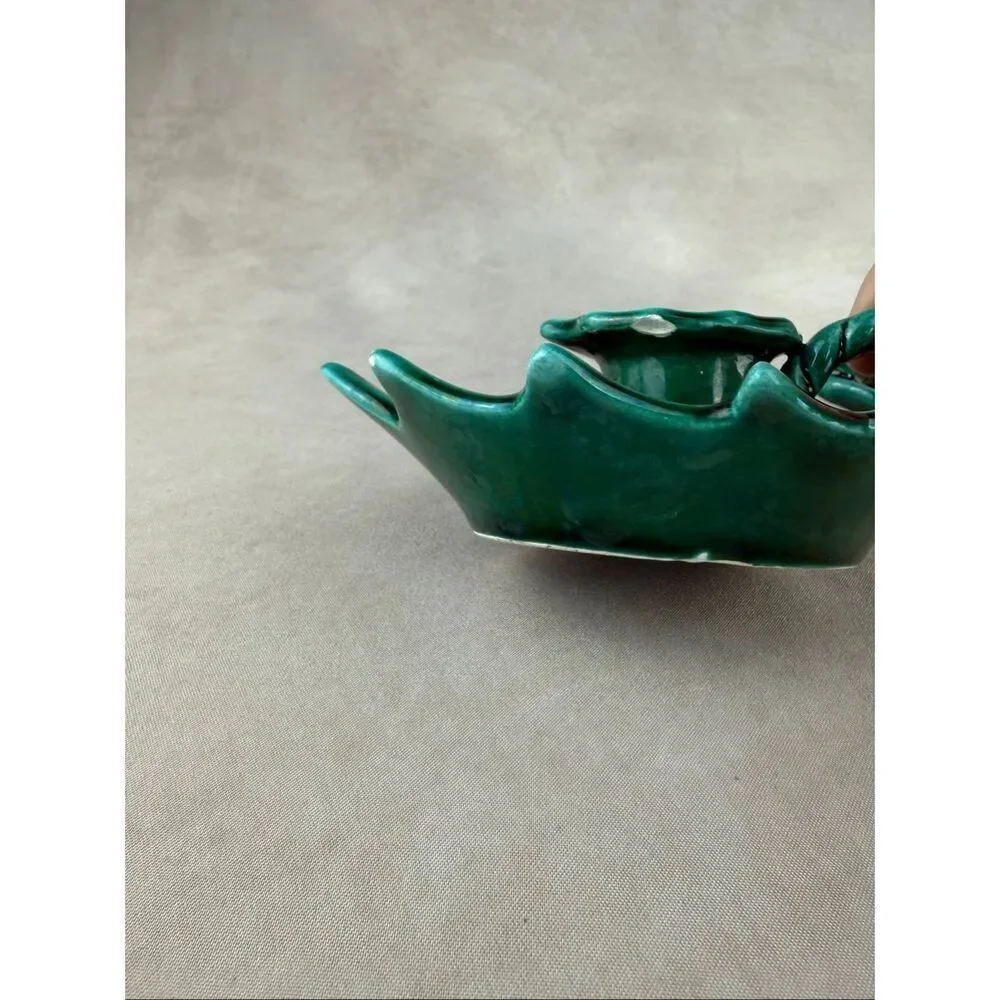 Vintage Lefton Holly Leaf Candlestick Holders READ